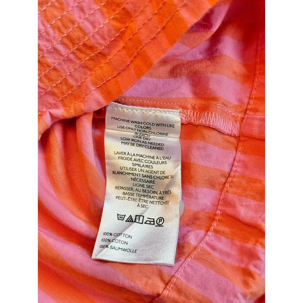 Anthropologie Darcey Striped Popover Swing Top Pink and Orange Cotton Women's S - Picture 10 of 14